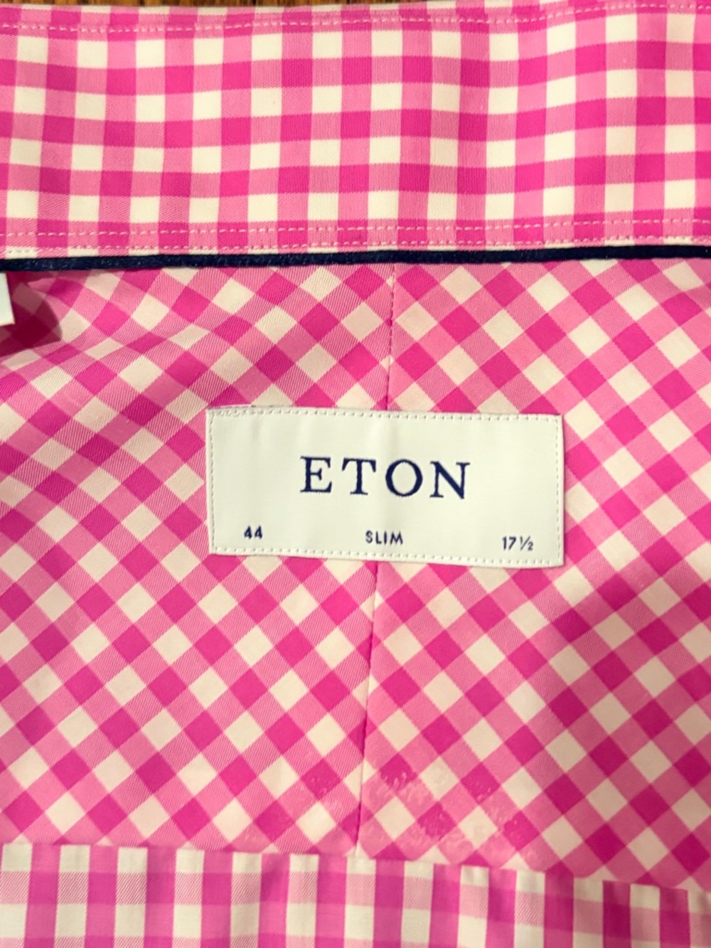 Eton Pink Gingham Dress Shirt